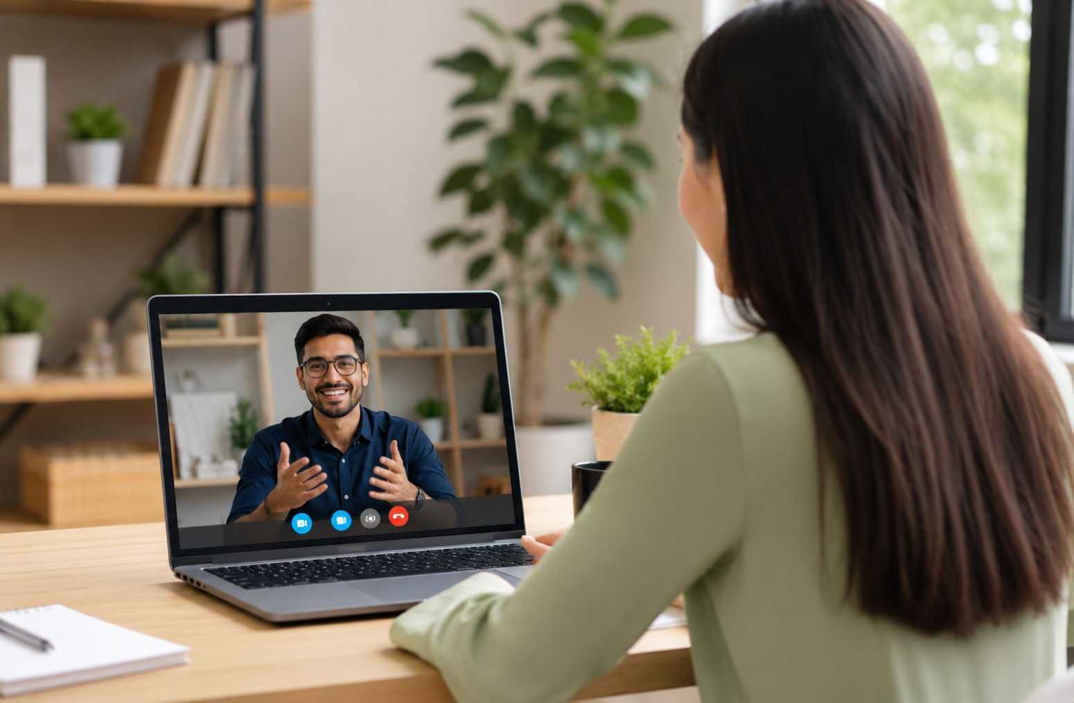 A candidate answering questions in a mock interview session